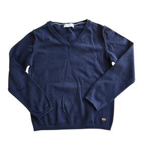 Mango Boys Navy Blue V-Neck Sweater